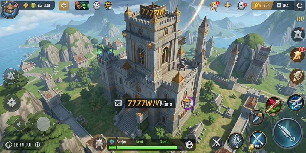 Tampilan gameplay Tower Defense yang mendebarkan dan strategis di 7777W.