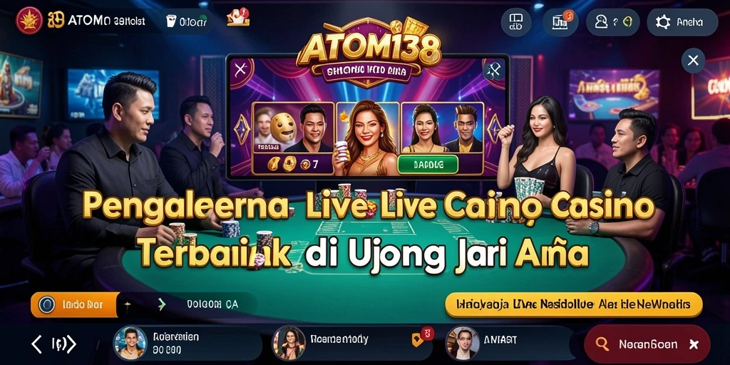 Tampilan gameplay Live Casino yang menarik dan interaktif dari ATOM138.