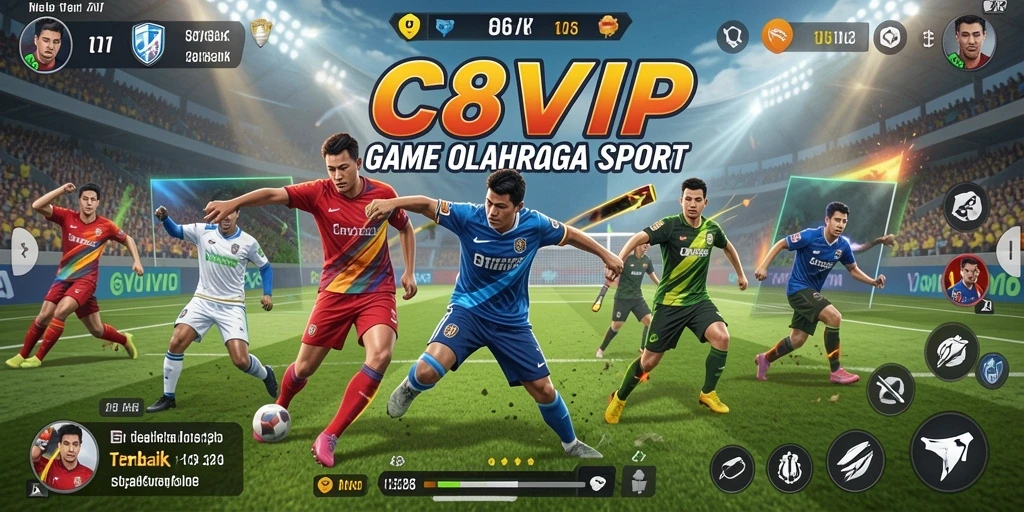 Tampilan menarik dari gameplay C8VIP yang penuh aksi olahraga.
