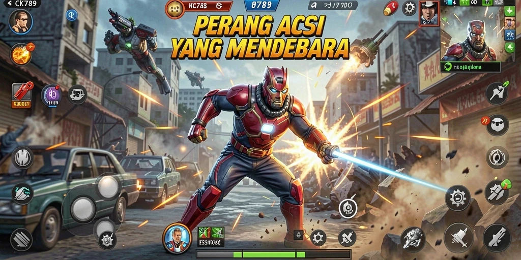 Tampilan gameplay CK789 menampilkan aksi pertarungan yang intens dan mendebarkan.