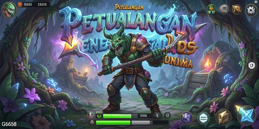 Tampilan gameplay yang menarik dan penuh warna di G668.