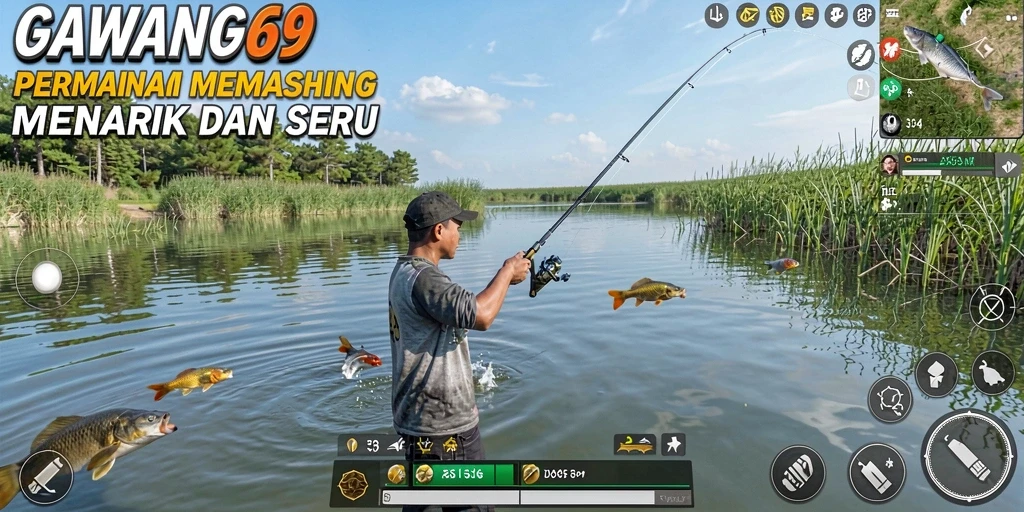 Tampilan gameplay GAWANG69 dengan aksi memancing yang seru.