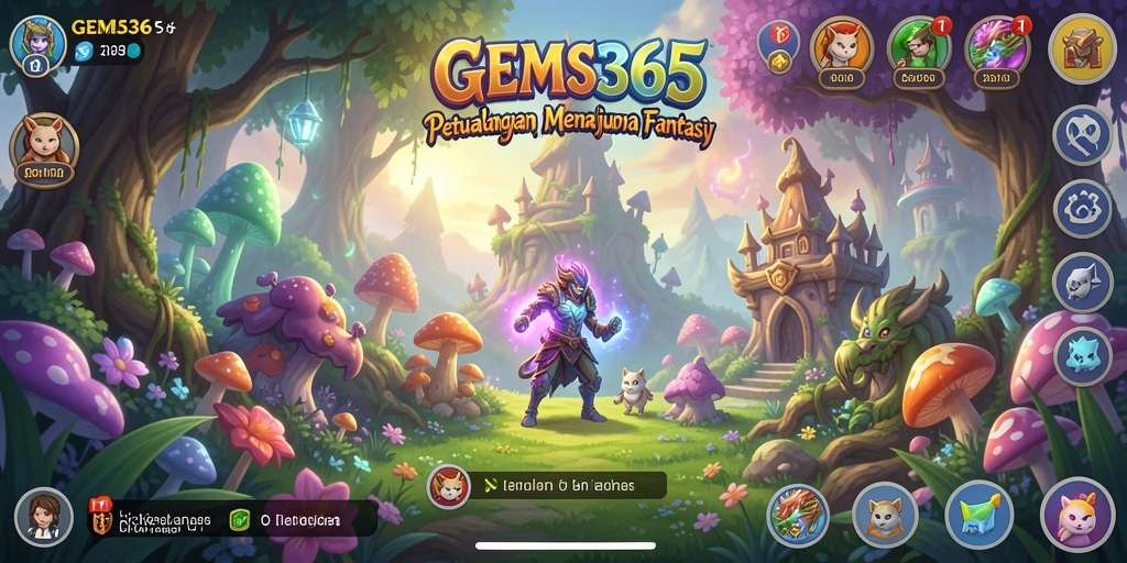 Tampilan gameplay GEMS365 yang menakjubkan dengan petualangan yang memukau.
