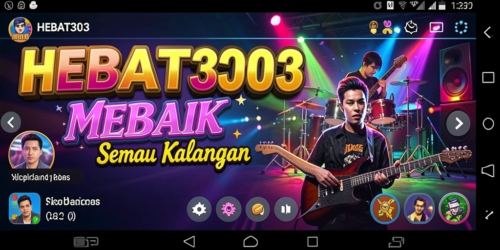 Tampilan gameplay HEBAT303 dengan antarmuka musik yang menarik dan interaktif.