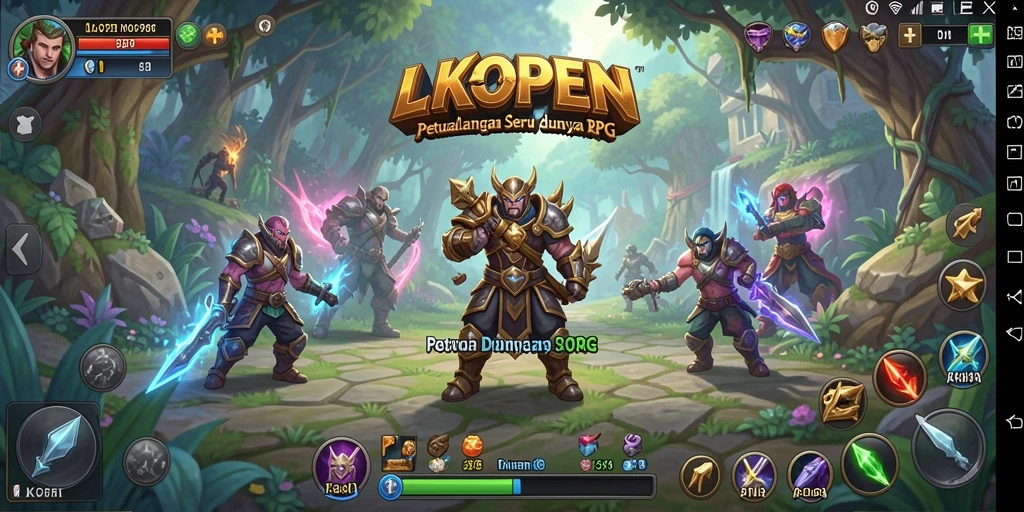 Gameplay seru dengan pertempuran strategis di dunia RPG yang dinamis.