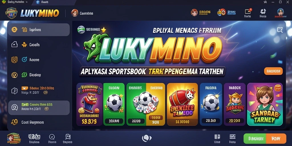 Tampilan gameplay LUKYMINO dengan berbagai pilihan taruhan olahraga.