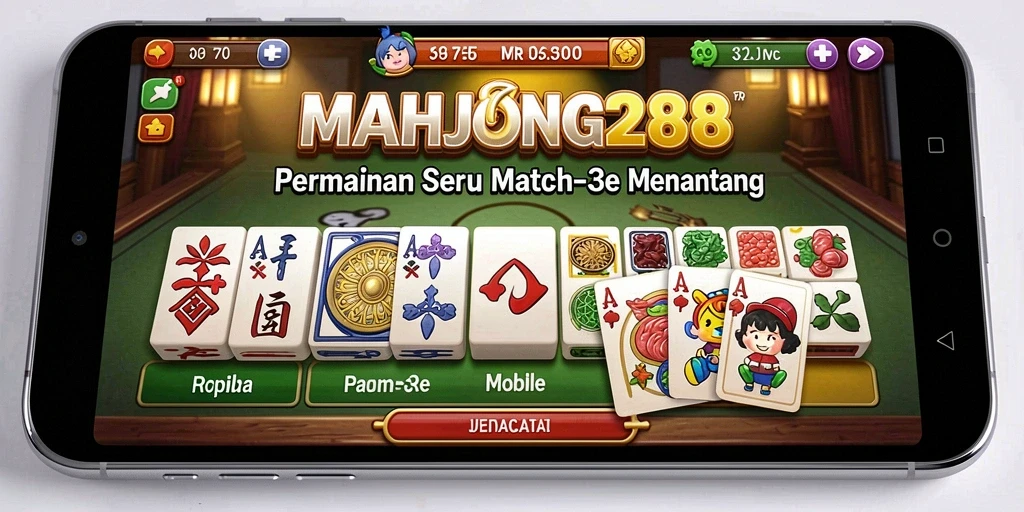 Screenshot gameplay MAHJONG288 menampilkan keseruan permainan Match-3.