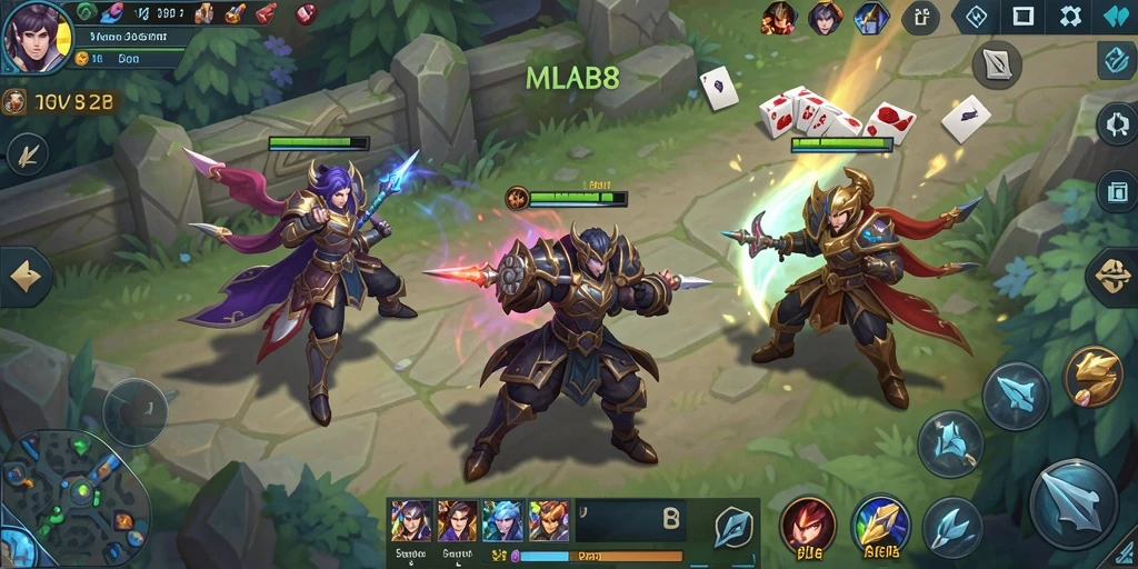 Tampilan gameplay MLBB8 yang menarik dengan domino berwarna-warni.