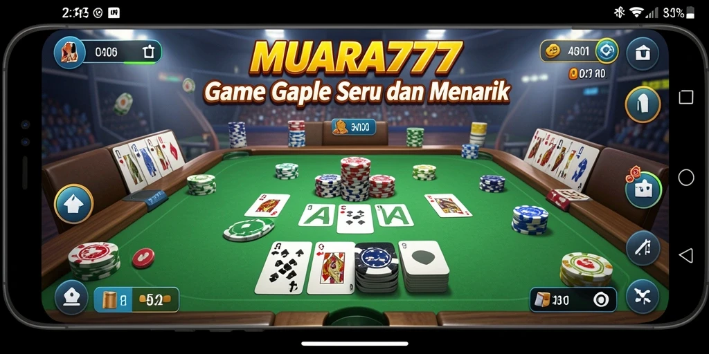 Screenshot utama MUARA777 menampilkan gameplay Gaple yang seru.