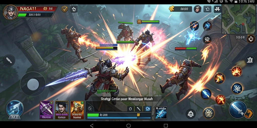 Tampilan gameplay NAGA11 yang mendebarkan dalam strategi pertempuran.