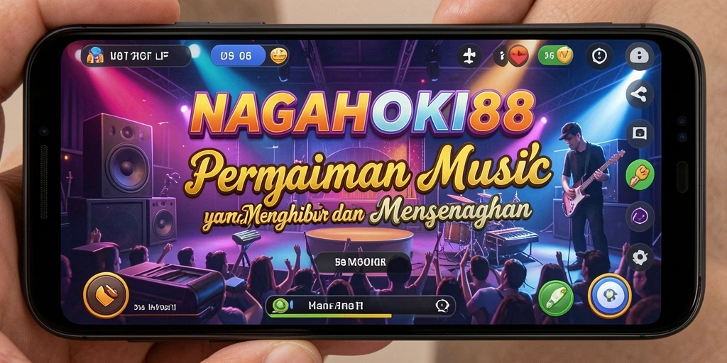 Screenshot gameplay utama NAGAHOKI88 menampilkan aksi permainan musik yang menarik.