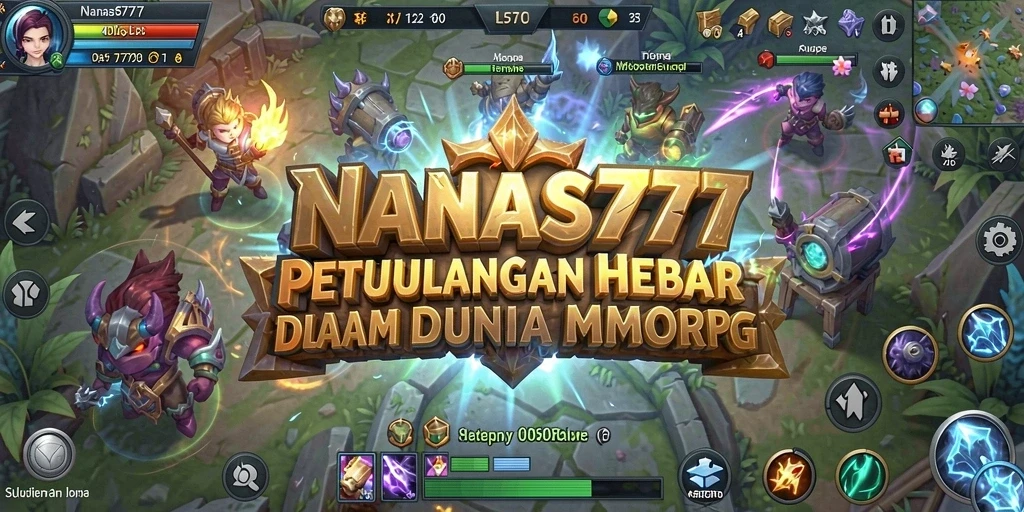 Tangkapan layar menunjukkan pemain bertarung melawan monster besar dalam NANAS777.
