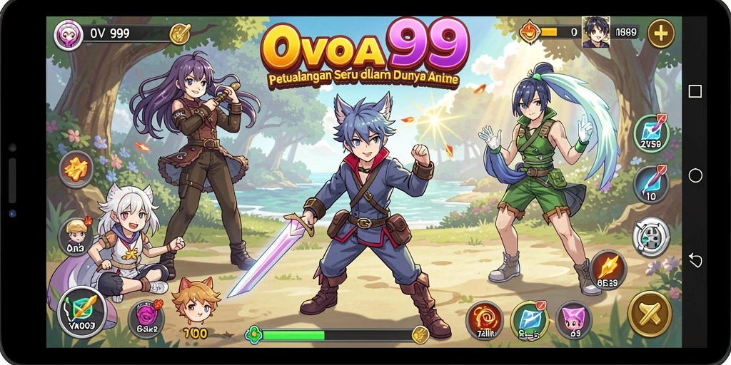 Tampilan screenshot gameplay OVO99 yang menakjubkan dalam dunia Anime.
