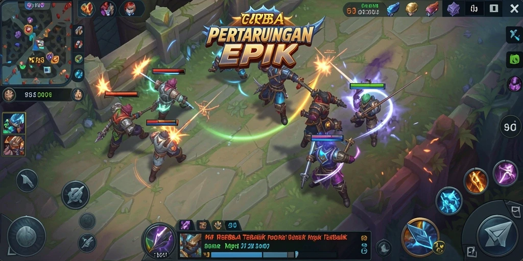 Tangkapan layar PRG007 menampilkan pertarungan epik dalam permainan MOBA.