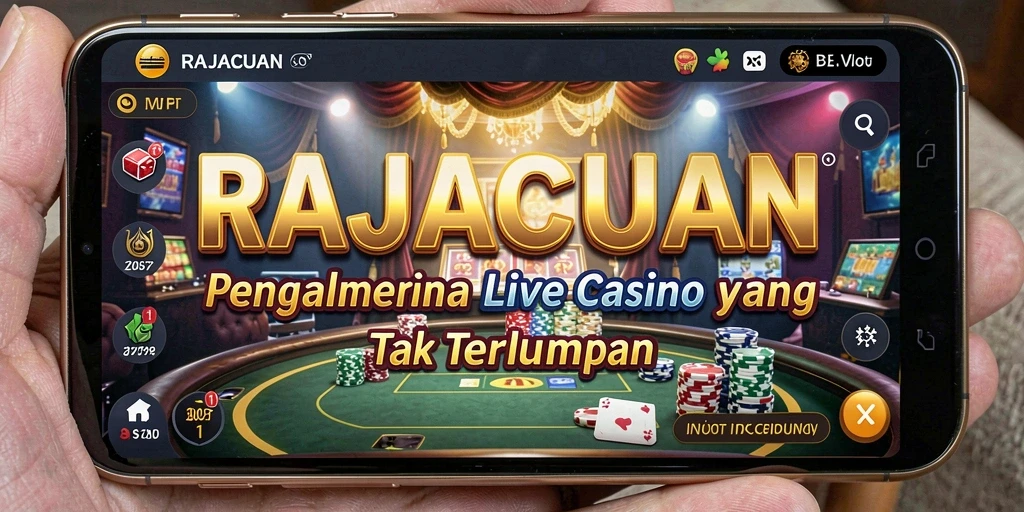 Tampilan gameplay RAJACUAN dengan dealer live yang menarik.