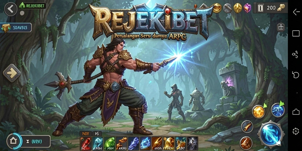 Screenshot utama REJEKIBET menunjukkan aksi pertarungan dalam gameplay ARPG.
