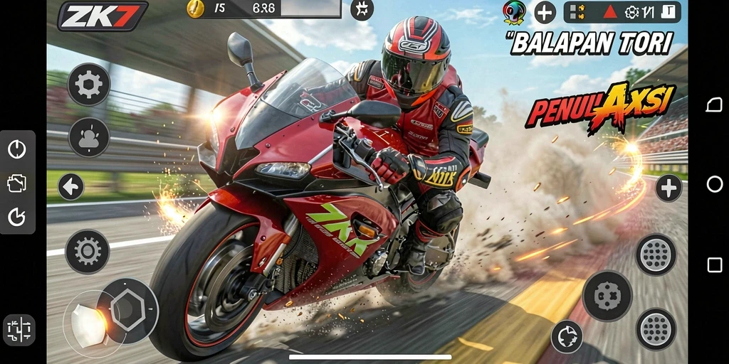 Gameplay seru penuh aksi balapan motor.
