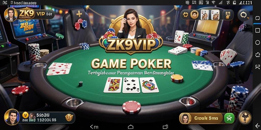 Screenshot gameplay ZK9VIP dengan aksi seru permainan Poker.
