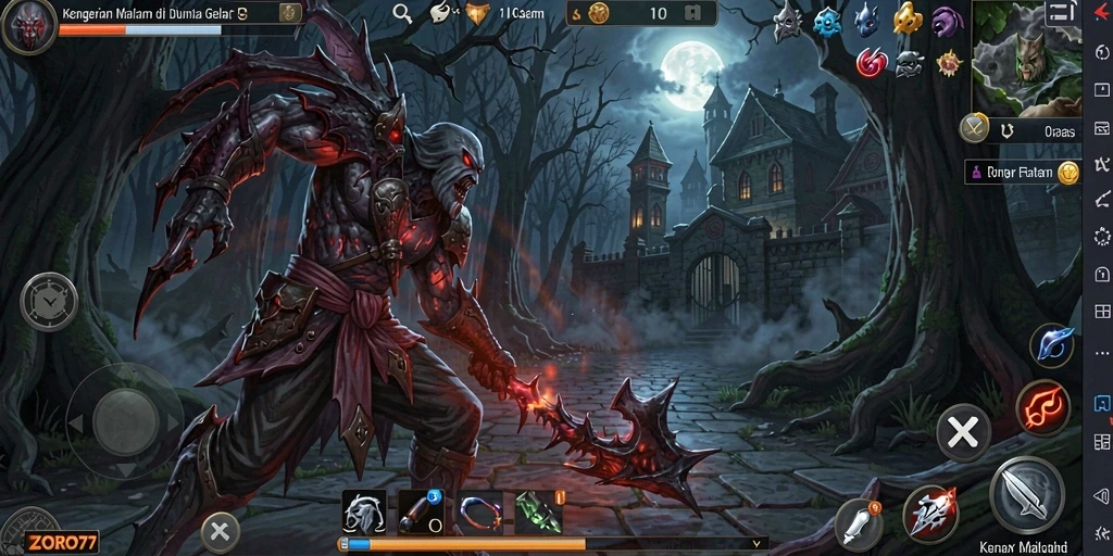 Tampilan gameplay menyeramkan di <strong>ZORO77</strong> yang membuat jantung berdebar.